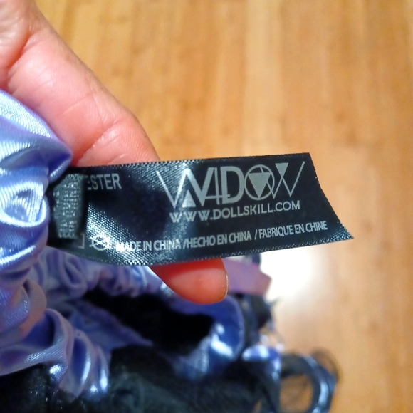 Doll Kill Widow 3 Layer Tulle Black/ Purple Miniskirt Size XSM - Picture 6 of 7